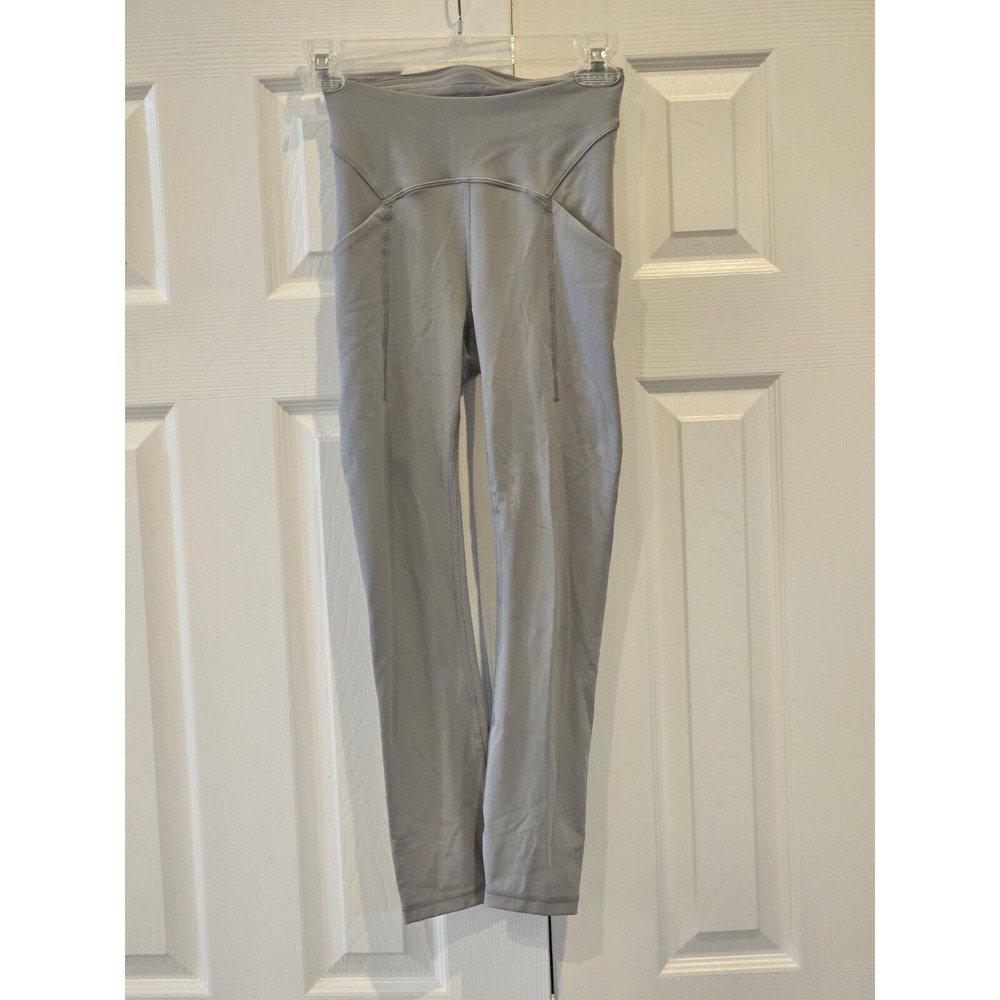 Lululemon Power Thru High Rise Crop Leggings Women's Size 2 Gray 23"
